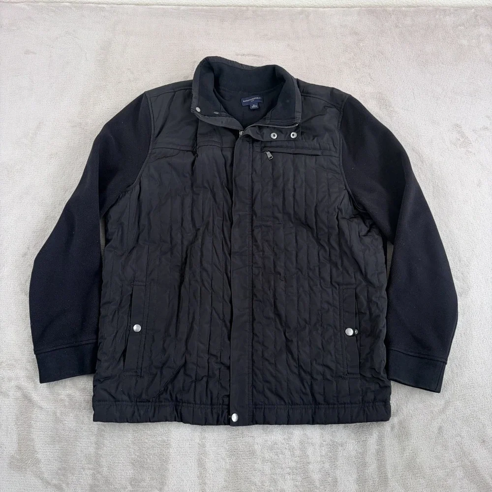 Banana Republic Hybrid Quilted Puffer Jacket in Black Men XL Performance Golf